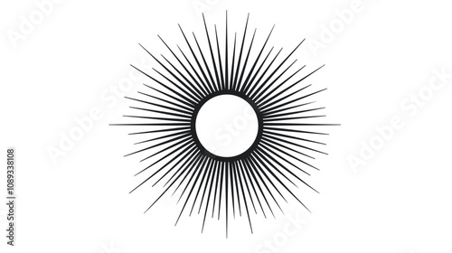 Minimalistic Sun Rays Sunburst Silhouette