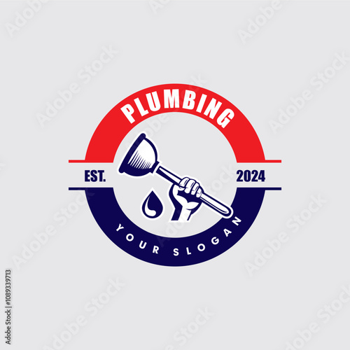 plumbing with emblem logo , plumbing logo