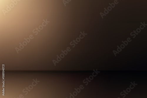 Dark gold Gradient Studio Room Background with Subtle Lighting