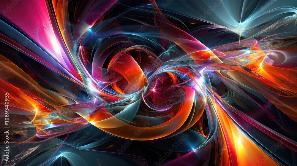 Abstract swirling vibrant colors, dynamic energy, glowing light streaks. Abstract swirling vibrant colors, dynamic energy, glowing light streaks.