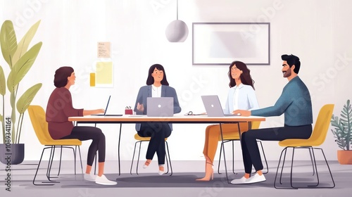 Teamwork Makes the Dream Work: A Collaborative Meeting in a Modern Office