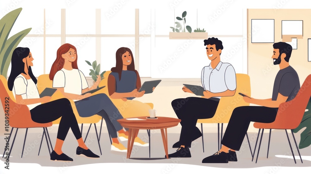 Teamwork Meeting: Collaborative Discussion in a Modern Office Space Teamwork Meeting: Collaborative Discussion in a Modern Office Space