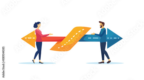 Merger of Two Companies Concept: Diverse Business Team Discussing Strategy in Office Meeting