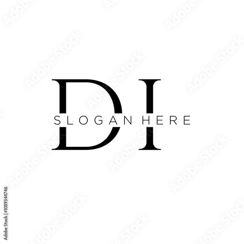 DI initial monogram logo with bussines style dsign