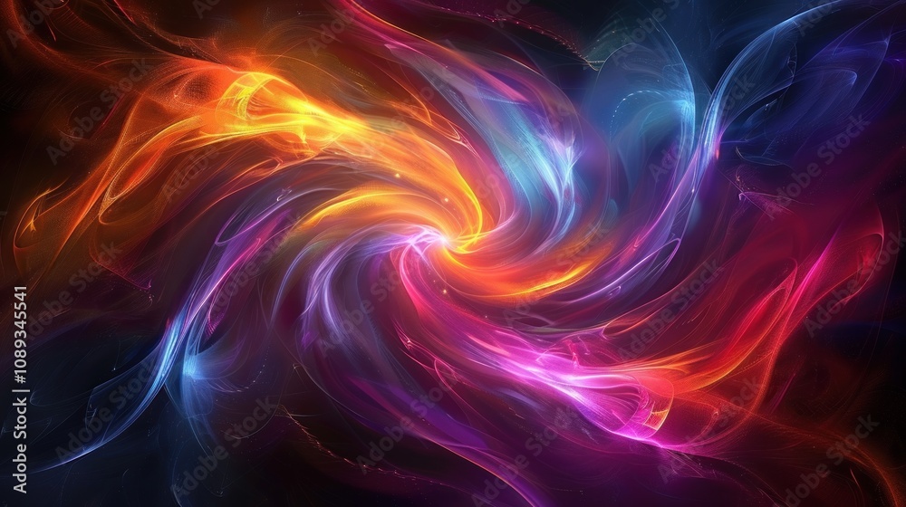 Abstract swirling vibrant neon lights. Abstract swirling vibrant neon lights.