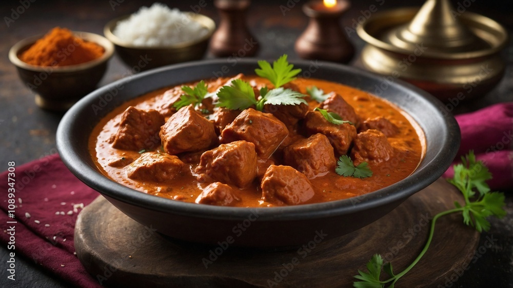 Authentic Tikka Masala Dish with Vibrant Colors and Rich Details, Fresh and Tasteful Look Authentic Tikka Masala Dish with Vibrant Colors and Rich Details, Fresh and Tasteful Look