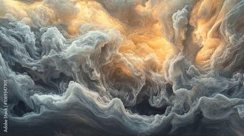 Wallpaper Mural Asperitas Cloudscape: Serene Mystical 3D Rendering Torontodigital.ca