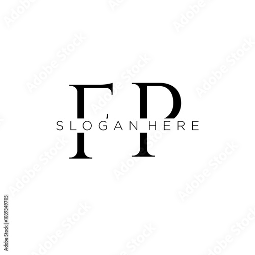 FP initial monogram logo with bussines style dsign