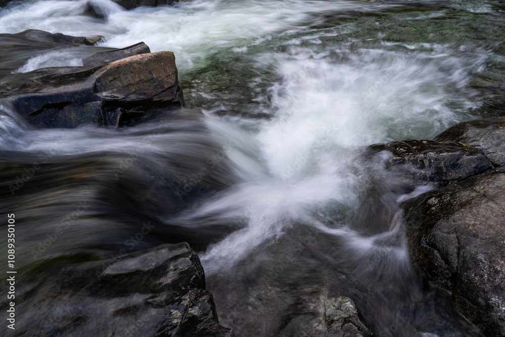 flowing water at the stream in the autumn valley flowing water at the stream in the autumn valley