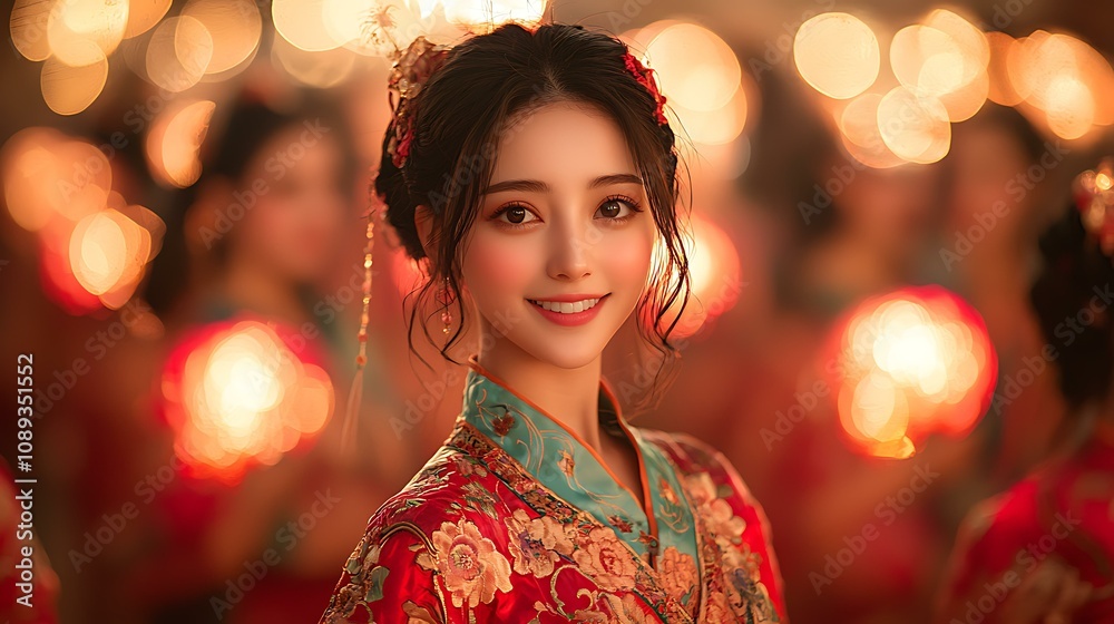 A grand parade with dancers in vibrant costumes celebrating Lunar New Year 2025 A grand parade with dancers in vibrant costumes celebrating Lunar New Year 2025