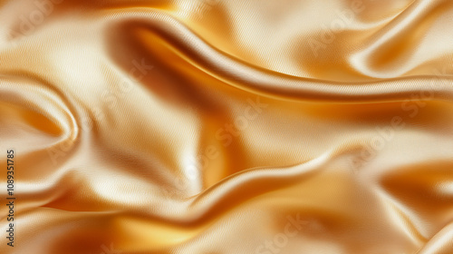 Golden colored silk fabric