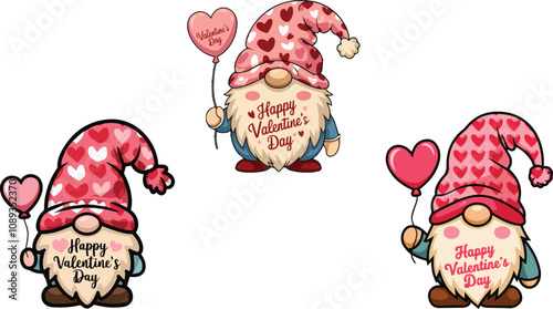 A cute, cartoonist gnome with a heart