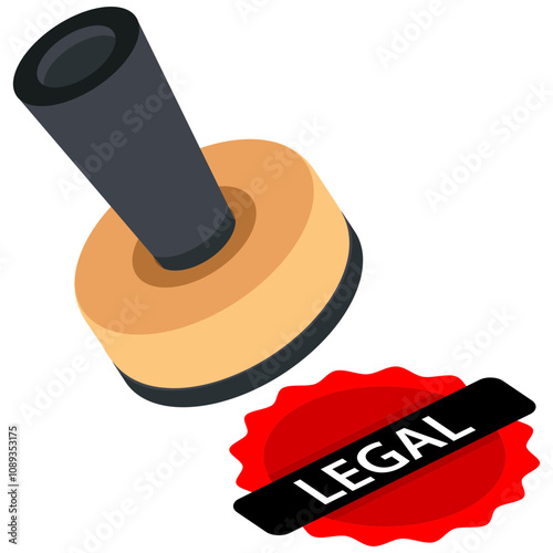 Legal Stamp Icon with Red Seal