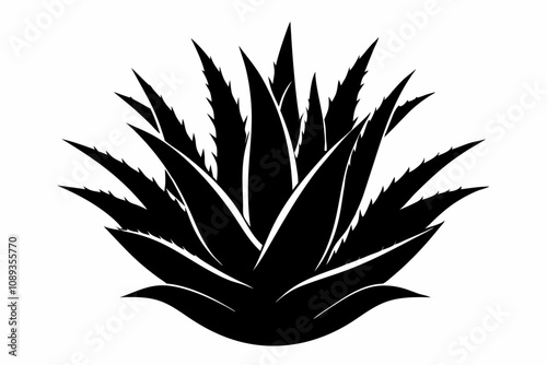 Aloe Vera Vector Silhouette, Agave plant vector, agave symbol