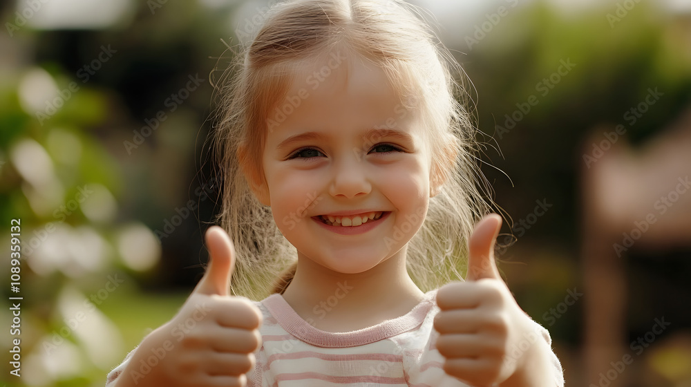 Portait of young cheerful girl showing thumbs up gesture, Happy woman giving thumb up, concept for success and happiness Portait of young cheerful girl showing thumbs up gesture, Happy woman giving thumb up, concept for success and happiness