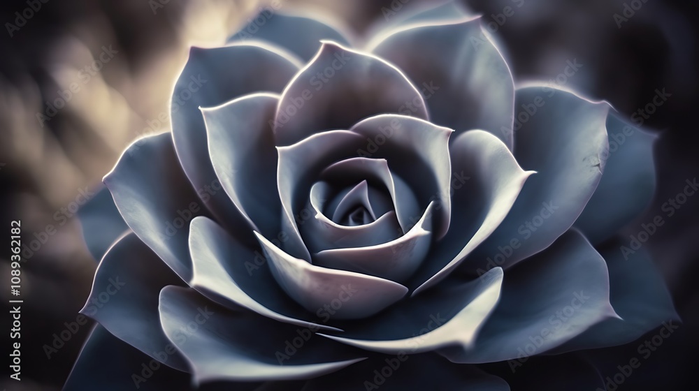 A Close Up View Of A Dark Grey Succulent Flower A Close Up View Of A Dark Grey Succulent Flower