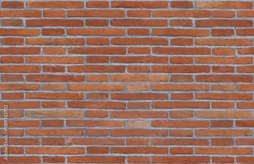 Red old brick wall texture. Seamless pattern. Texture for background or realistic rendering.	