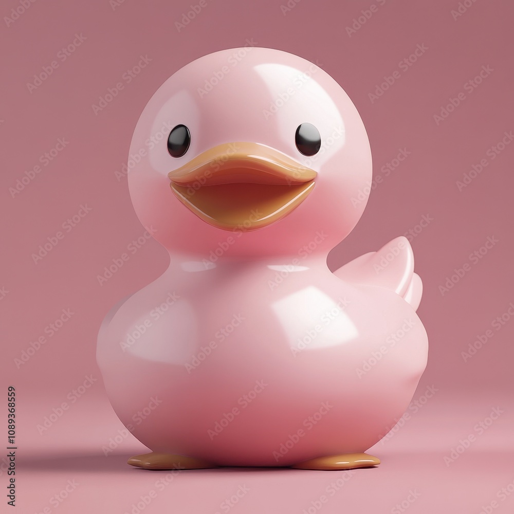 Cute and Cuddly Rubber Ducky on Pink Background Cute and Cuddly Rubber Ducky on Pink Background