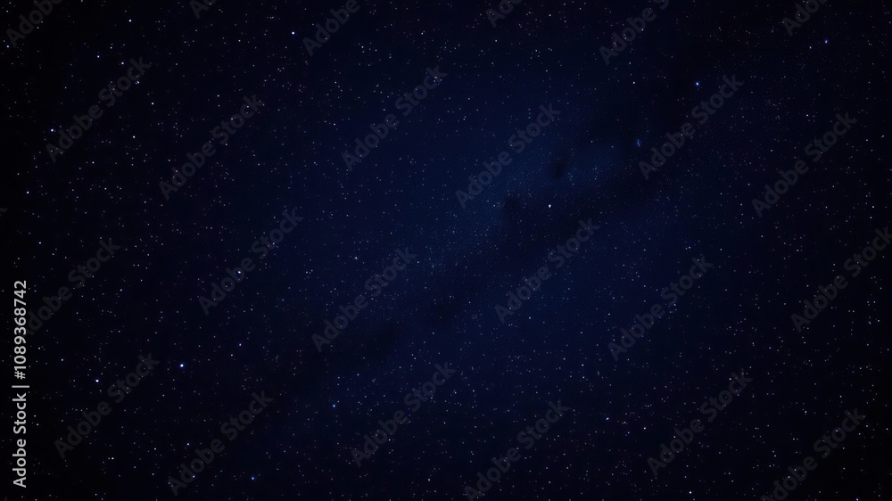 Fototapeta premium Dark canvas against starry sky with intricate galaxy patterns in shades of indigo and blue, mystical, ethereal