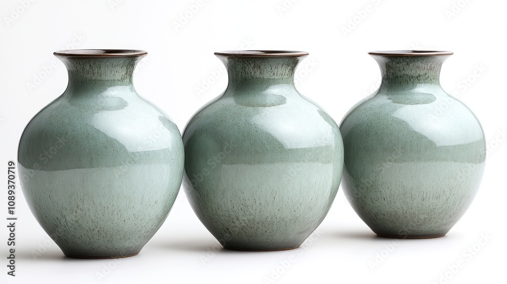 Three Green Vases Three Green Vases