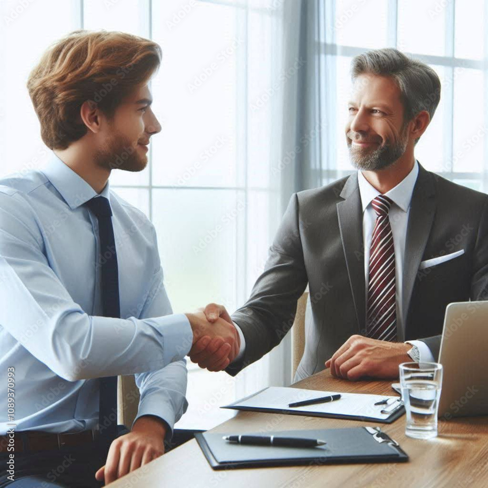 AI generate Businessman Shaking Hands With Male Prospective
AI generate Businessman Shaking Hands With Male Prospective
