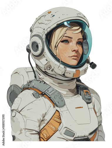 PNG Space explorer in futuristic astronaut suit photo