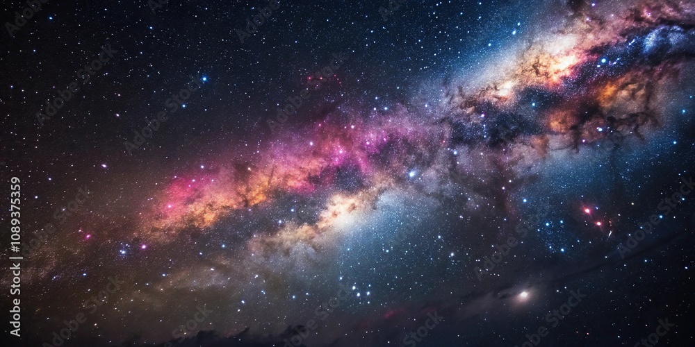 Distant stars and galaxies in a colorful nebula, distant stars, galaxy scene, starry universe, vibrant colors