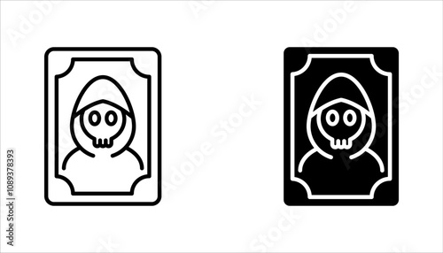 Tarot cards linear icon set. Magic and superstition. vector illustration on white background