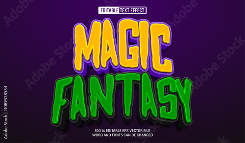 Editable 3d text style effect - Magic Fantasy  text effect Template