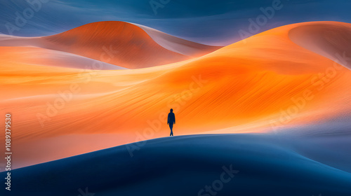 A Reflective Journey: Finding Oneself in a Desert at Sunrise