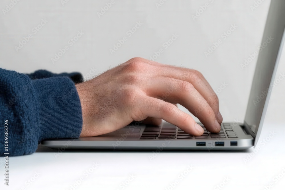 close-up of a hand typing on a laptop keyboard close-up of a hand typing on a laptop keyboard