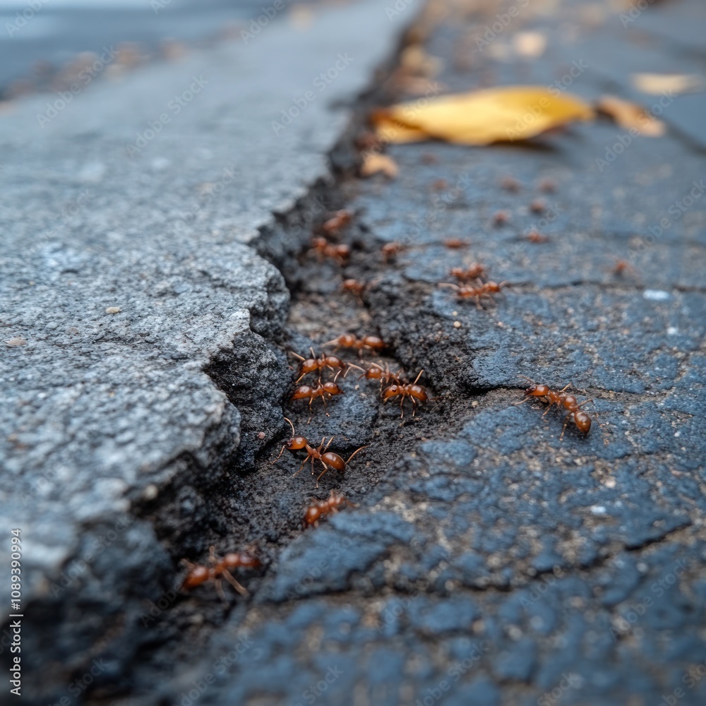 Ants on a Cracked Pavement
