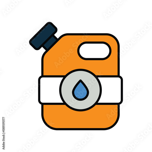jerrycan color line icon with white background vector stock illustration