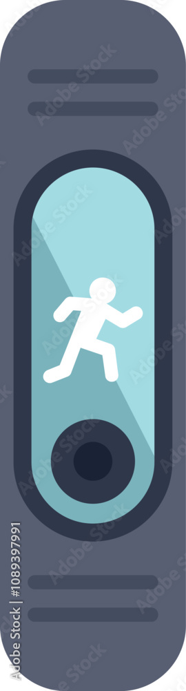Fitness tracker is showing running man icon displaying steps counter app for sport and activity tracking Fitness tracker is showing running man icon displaying steps counter app for sport and activity tracking