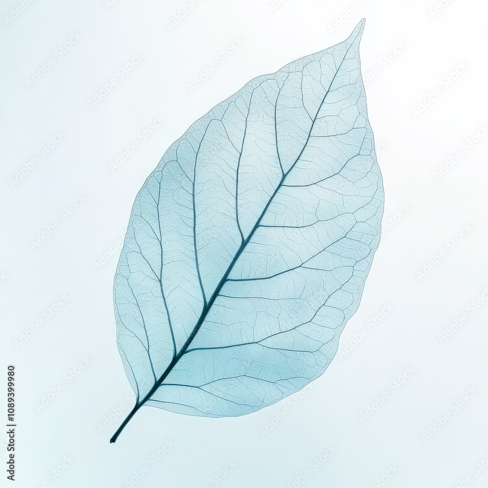 Obraz premium delicate leaf silhouette on a light background