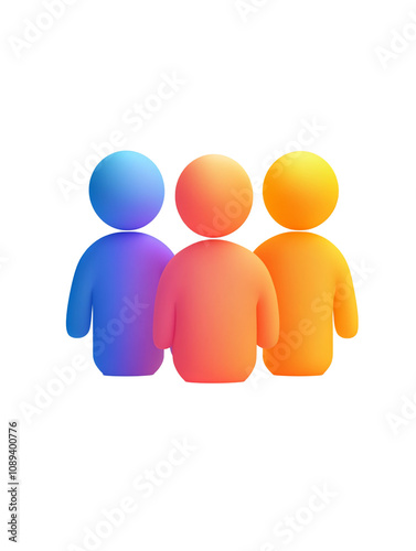 Team Collaboration Icon on White Background