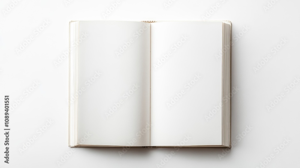 Open blank white hardcover book viewed from above, featuring smooth pages and a minimalist aesthetic against a clean white background. Open blank white hardcover book viewed from above, featuring smooth pages and a minimalist aesthetic against a clean white background.