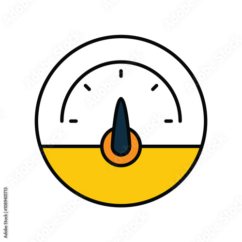 pressure meter color line icon with white background vector stock illustration