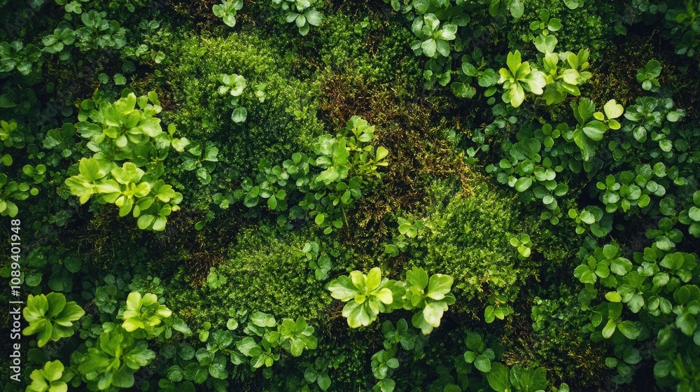 Lush green abstract background showcasing vibrant natural plants and textured moss, creating a serene and organic atmosphere. Lush green abstract background showcasing vibrant natural plants and textured moss, creating a serene and organic atmosphere.