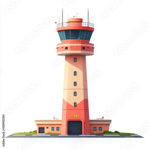 Airport Control Tower Isolated