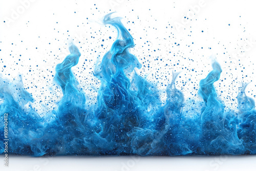 blue flame on white background