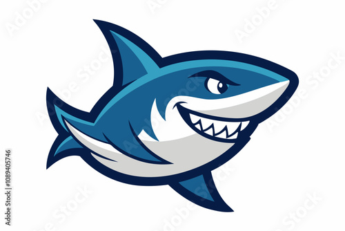 A fierce shark head mascot logo.