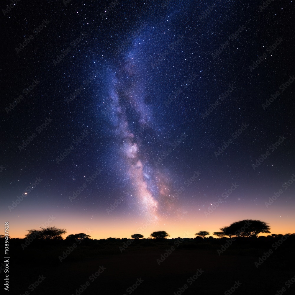 stunning night sky with a view of the milky way galaxy and starry landscape