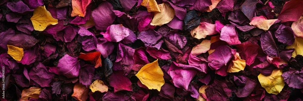 Fototapeta premium Vibrant Floral Petals: A Beautiful Array of Dried Flowers for Home Decor