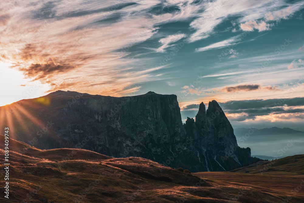 Obraz premium Sunset in the Dolomites, Italy.