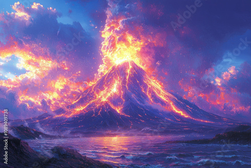 volcano background