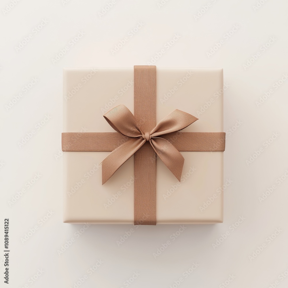 Elegant Beige Gift Box with Brown Ribbon
Elegant Beige Gift Box with Brown Ribbon