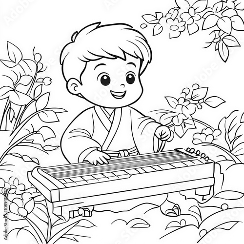 A character playing a tradi...