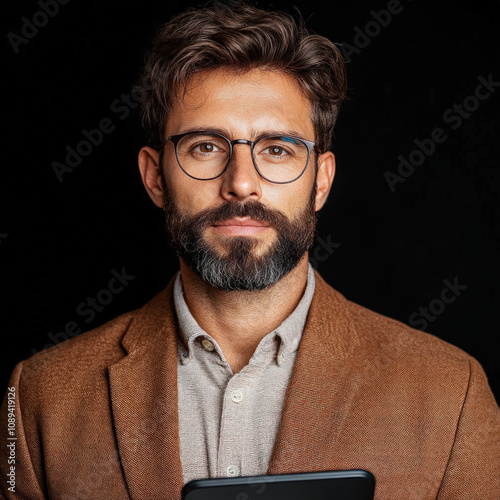 Businessman With Tablet Iso...