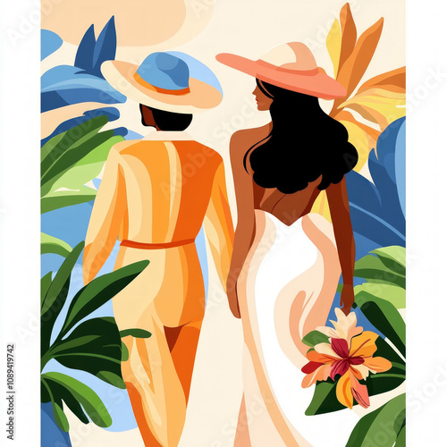 Couple Summer Isolated